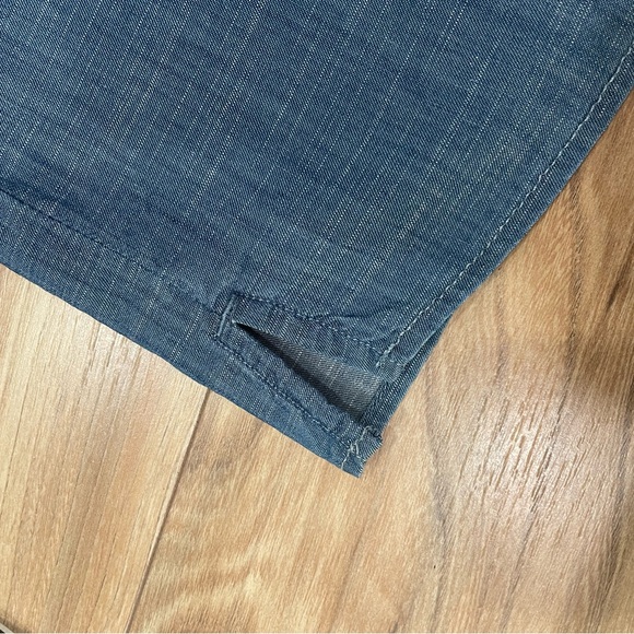 Talbots Ruffle Trim Shell Denim Slub - Picture 3 of 7